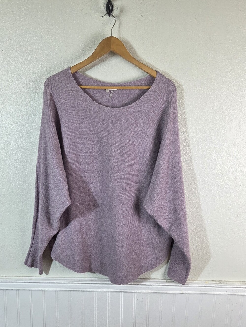 Vila Milano Womens XL Lavender Soft Knit Dolman Batwing Sweater Relaxed Fit